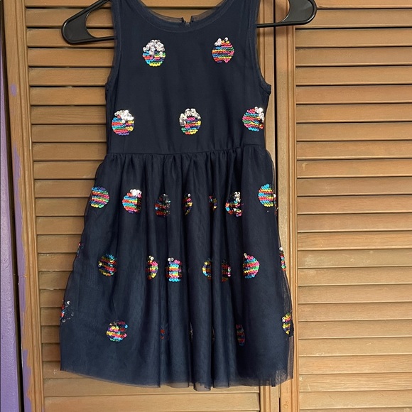Cat & Jack Other - Cat & Jack Navy Dress with Colorful Sequins
